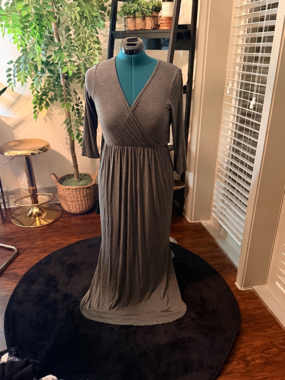 Annabelle Olive Wrap Maxi Dress